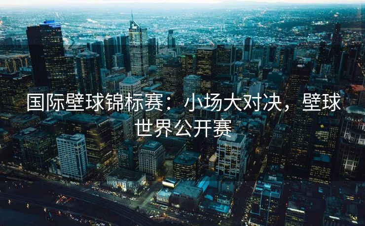 国际壁球锦标赛：小场大对决，壁球世界公开赛