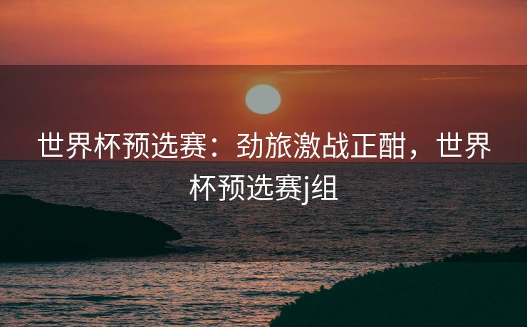 世界杯预选赛：劲旅激战正酣，世界杯预选赛j组